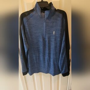 Men's Blue and Black Zip-Up Pullover